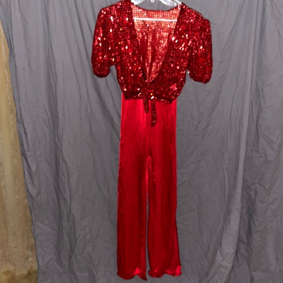Halloween Costume Pants - Halloween Ruby Red Sequins 2 piece costume